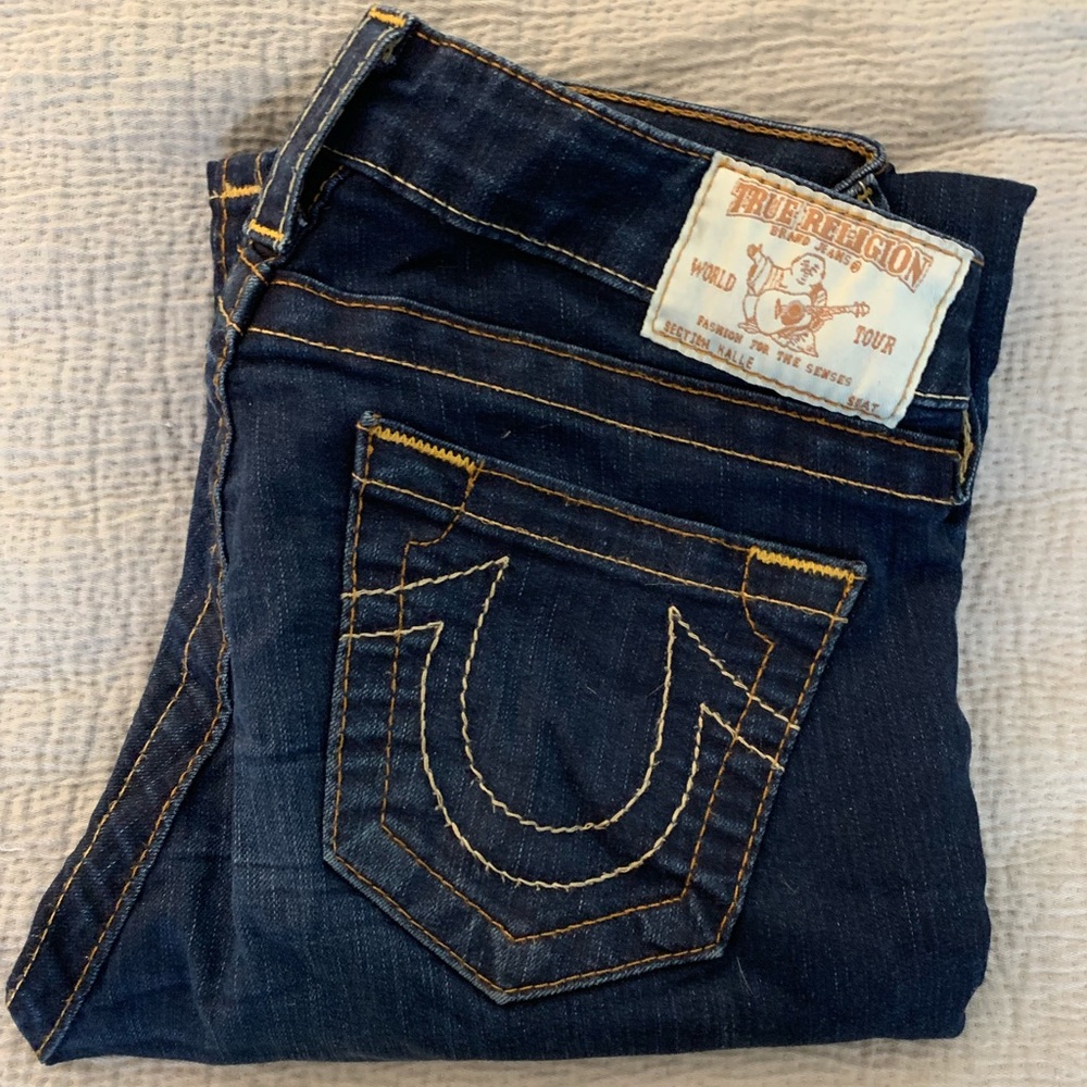True Religion dark wash skinny jeans